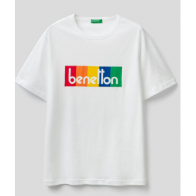 CAMISETA BLANCA CON ESTAMPADO DE LOGOTIPO