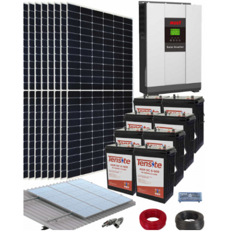 Kit Solar Casa Campo 3000W 24V 6400Whdia, al Mejor Precio