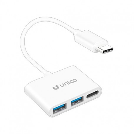 ADAPTADOR UNICO TIPOC A 2 USBA Y USB TIPOC